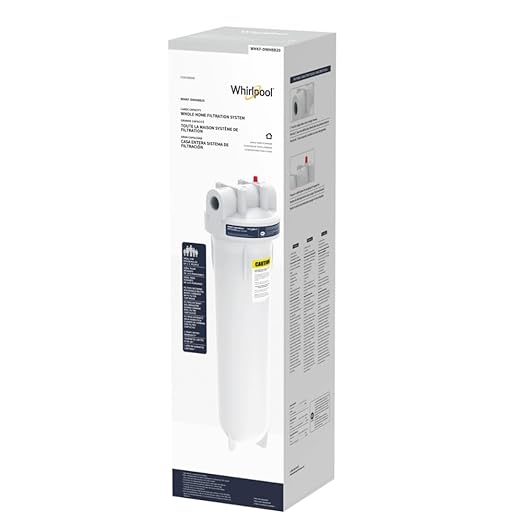 Whirlpool 20" x 4.5" Whole House Water Filter Housing, NSF Certified System for Sediment Carbon Filter, Home Pre-Filtration for Well and City Water, 1" Port with Pressure Relief, Filter Not Included