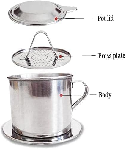 2 Sets Vietnamese Coffee Filter Stainless Steel Coffee Pot Drip Infuse Cup Brewing Teapot No Need Paper Drip Coffee Pot Machine Filter Attractive processing