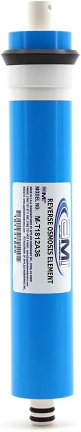 APPLIED MEMBRANES INC. 36 GPD Reverse Osmosis Membrane | RO Membrane Water Filter Replacement for Reverse Osmosis Water Filtration System | 1.8” x 12” Universal Compatibility | Made in USA M-T1812A36