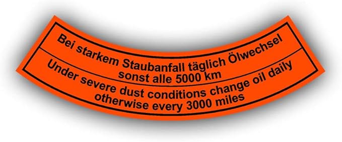 Beetle oil bath filter sticker oil bath engine air filter VW pot 13 x 4 cm # A4637
