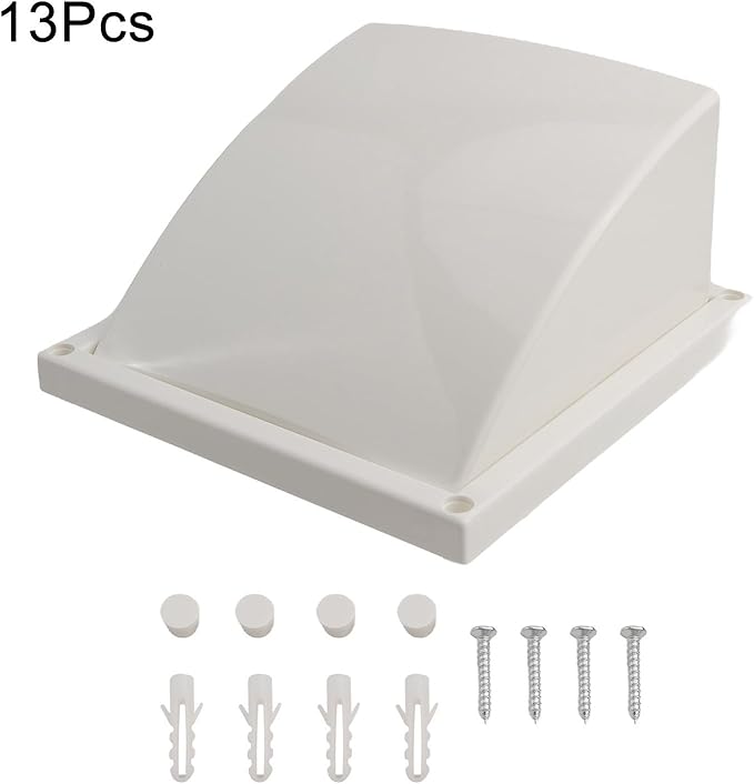 ABS Exterior Wall Ventilation Grille with Valve for Kitchen Bathroom Range Hood Duct Outlet 100mm 125mm 150mm Pipe Connection Weatherproof Air Exhaust(150MM)