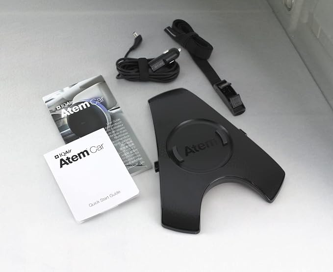 IQAir Atem Car Portable HEPA Air Purifier, Filters for Pollution, Odors, Gases, Car Fumes, and Asthma Triggers, Bacteria, Viruses, Great for Travel or Daily Commute, Swiss Design, Made in Germany