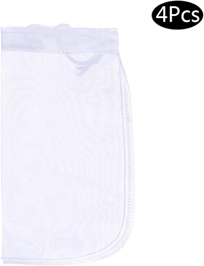 ALEGI 180 Micron Aquarium Filter Media Fine Mesh Bag, 8" by 4" Small Resin Filters Media Bags for Fish Tank (8"*4"(4Pcs))