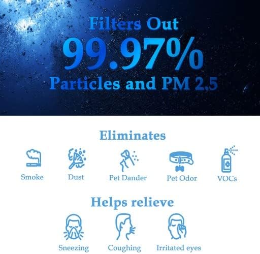 2 Pcs Air Purifier Filter Set, Fit for Gocheer GH-Monster & CLEANFORCE MEGA1000 & MOUNTO, Extra Large, 3-IN-1 Filter