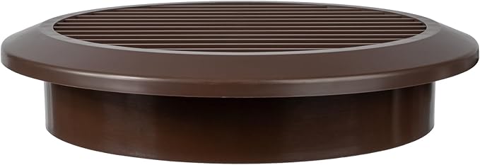 Brown 6" Inch Round Ventilation Grille with Screen mesh. (Duct 6Ø / Grille 7Ø) Ventilation Applications. Indoor and Outdoor Vent Cover - Air Vent Cover for Air Intake, Exhaust