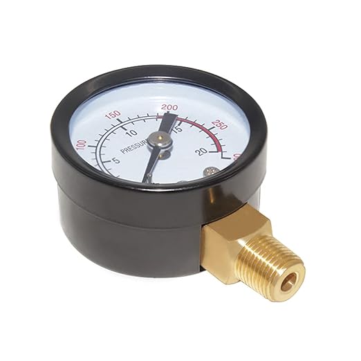 Joywayus Pressure Gauge 0 to 300 PSI Brass 1/8" Male NPT Thread Lower Mount, Multiple Function