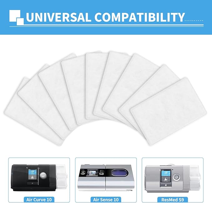 Replacement Filters Compatible with ResMed Airsense 10, Aircurve 10, S9 Series,High-Efficiency Disposable Filters, 60 Pack