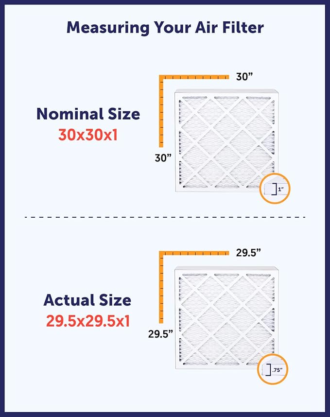 Filter King Air Filters 29.75x35.75x1 | 6-PACK | MERV 11 HVAC Pleated AC Furnace Filters | Actual Size 29.75 x 35.75 x .75"