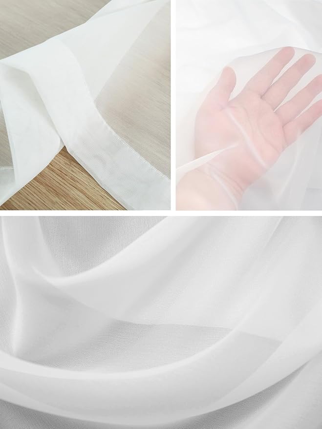 Sheer Curtains 84 Inches Long, Blue Beige Paw Print Semi Sheer Curtains Light Filtering Window Treatment, Vintage Farmhouse Rustic Wooden Grain Privacy Voile Drapes for Living Room Bedroom 52x84 Inch