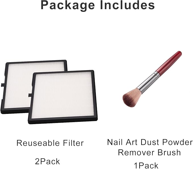 Nail Dust Collector Filters 2 Pack Nail Dust Suction Collector Replacement Filter for Electric Nail Dust Collector Machine Nail Salon Dust Extractor