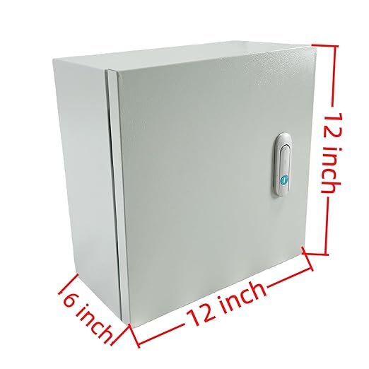 Electrical Enclosure Box 12" x 12" x 6" Carbon Steel Electrical Junction Boxes Wall Mount Waterproof Dustproof Metal Box with Safety Locks for Outdoor Indoor Use