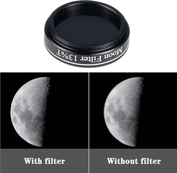 1.25" Telescope Moon Filter - 13% Transmission-Telescope Accessories for Most 1.25" Telescope Eyepiece- Enhance Lunar Viewing