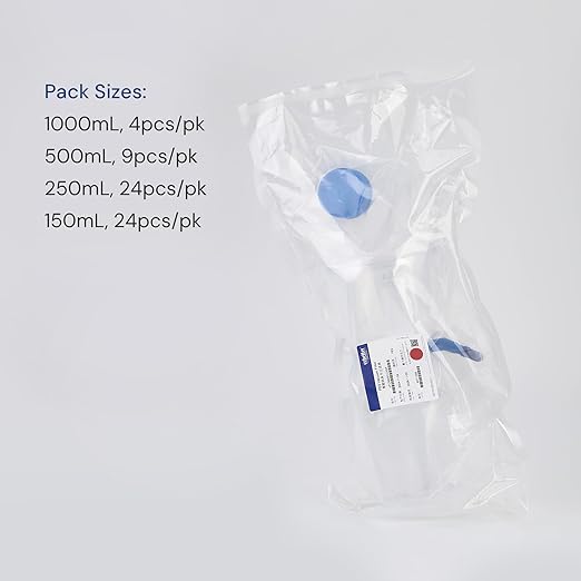 Pack of 4 Diposable Vacuum Filter Units 1000mL 0.2μm PES Hydrophilic Membrane