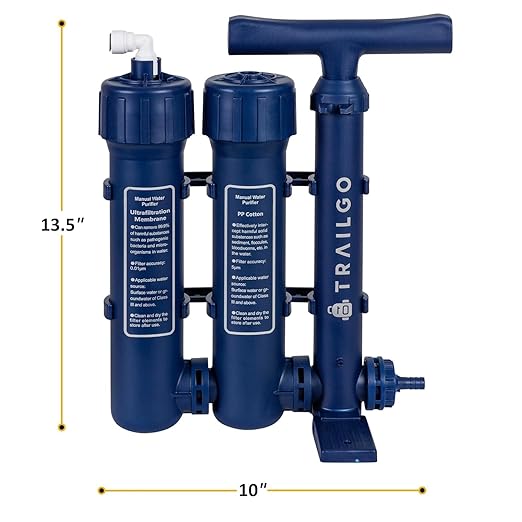 Pro Water Purifier Water Purification System for Survival - High-Volume Hand Pump Portable Water Filter for Camping, Hiking, Hunting, Emergency Preparedness - 3-Stage Water Filtration System