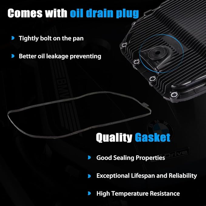 AUCERAMIC 6HP26 Transmission Oil Pan with Filter and Gasket Kit for BMW 745Li X5 24117571227 24152333903