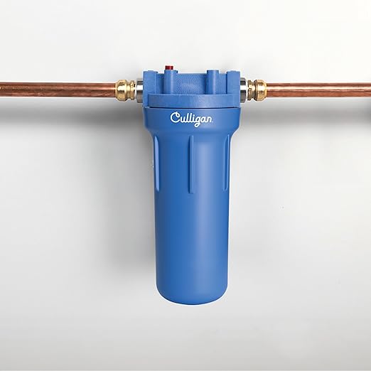 Culligan HF-150A Whole House Water Filter Housing - 3/4" Inlet/Outlet, Standard Duty, Sediment Filtration System, UV-Resistant Opaque Design, Pressure Relief Valve, NSF Certified