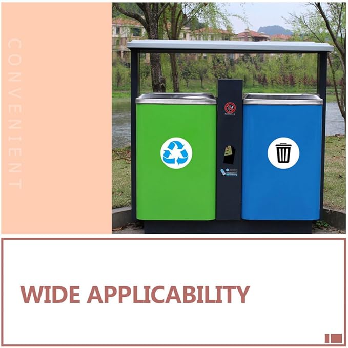 DOITOOL 12pcs Trash Can Recycling Stickers PVC Waste Sorting Decals Removable Self-Adhesive Encourage for Home Office