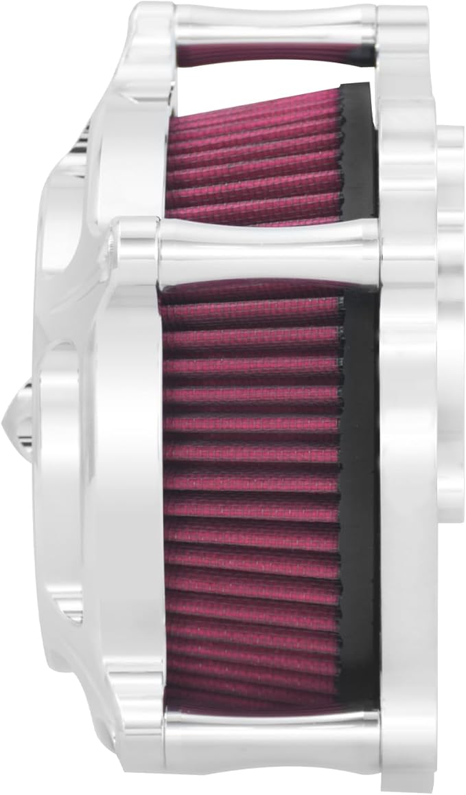 HDBUBALUS Motorcycle CNC Spike Air Cleaner Air Filter Intake System Filter (D-For M8 Touring 17-23,Trike 17-25,Softail 18-24)