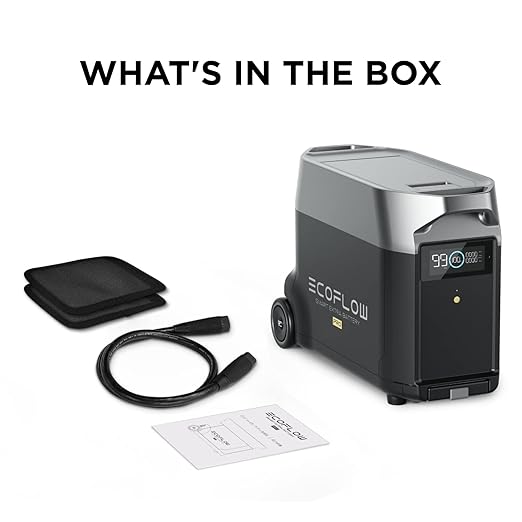 EF ECOFLOW DELTA Pro Extra Battery 3600Wh, 2.7H to Full Charge, Battery Backup for Home Use, Blackout, Camping, RV