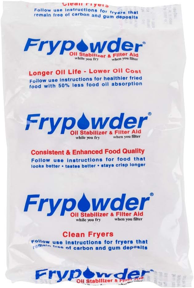 MirOil P46C Fry Powder Oil Stabilizer and Filter Aid, 46 x Size C Portion Pack(160ML Each) Fry Powder, Food Centers Cook Hotter, Deep Fryer Cooking Oil Saver Helps Save Grease & Remove Carbon Deposits