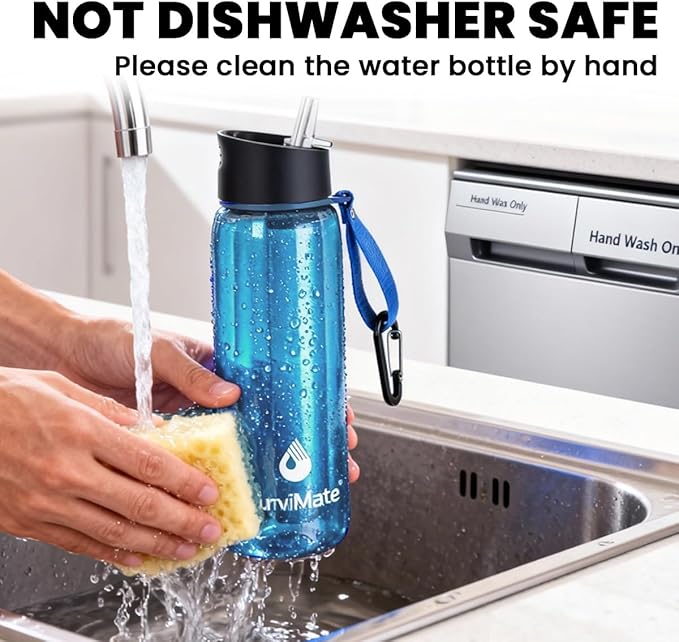 SurviMate 5-Stage 0.01μm Ultra-Filtration Filtered Water Bottle, BPA-Free Material, NSF/ANSI 42&372 Certified, Portable Water Filter Bottle for Survival, Camping, Hiking, and Emergency Use