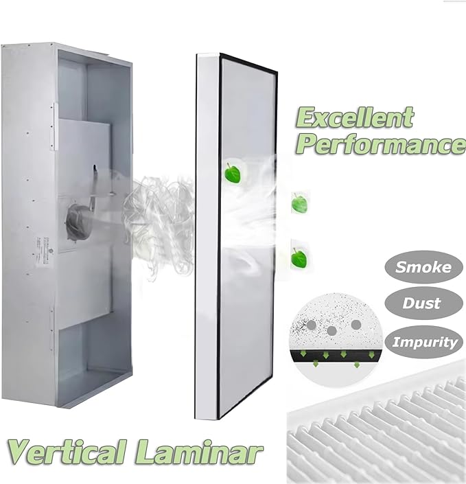 INTSUPERMAI Vertical Laminar Flow Hood Air Flow Clean Bench Workstation Lab Fume Hood with HEPA Filter 2 Station Dust Free Room Workshop for Phone LCD Repair Workshop Laboratory Using 110V