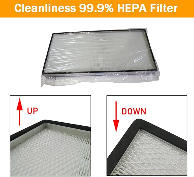 Replacement HEPA Filter for Air Flow Clean Bench 46 x 22 x 2.7 inch FFU Aluminum Fan Filter Unit for Laminar Flow Hood Class 100 Cleanliness HEPA Filter