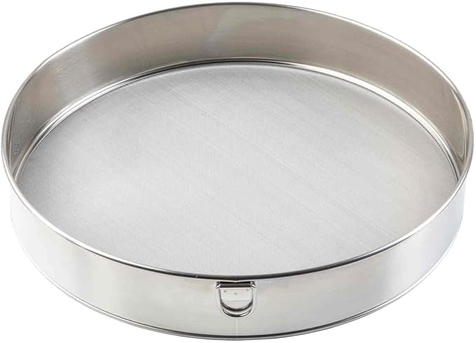 Tablecraft Fine Mesh Sieve Strainer, 12-Inch Round Ultra-Fine Stainless Steel Flour Filtering, Comfortable Handle, Baking, Food Prep and Cooking Tool for Foodservice, Restaurant and Home Use, 2" Deep