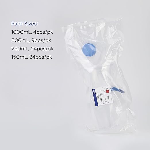 Pack of 4 Diposable Vacuum Filter Units 1000mL 0.2μm PVDF Hydrophilic Membrane