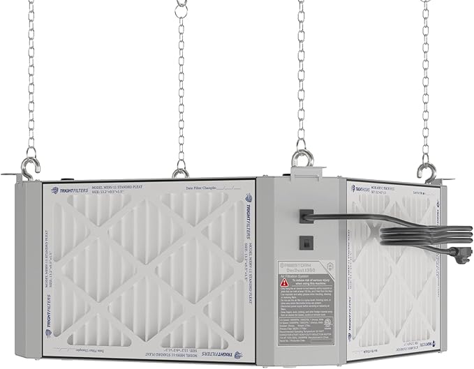 ABESTORM 360 Degree Intake Air Filtration System for Woodworking, 1350 CFM Hanging Dust Collector, Air Filter for Shop Garage WorkShop, DecDust 1350