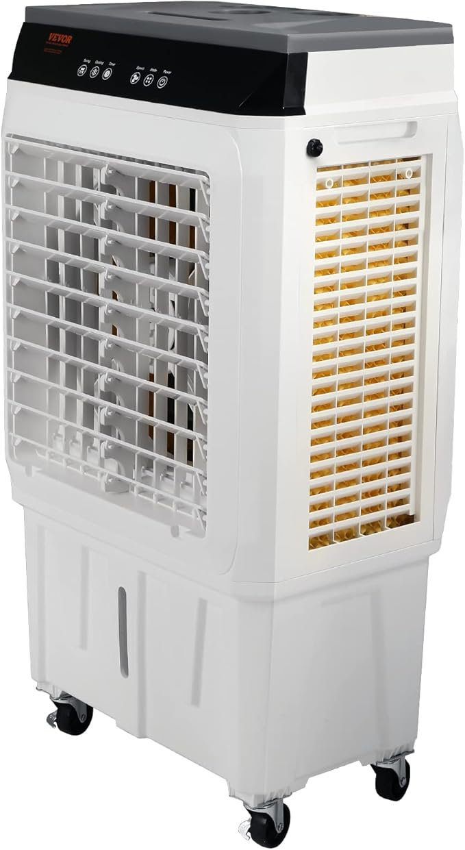 VEVOR Evaporative Air Cooler,2100 CFM 13X34 inch Air Cooler,3 Speeds and 12H Timer Portable Air Conditioner,Energy-Saved Swamp Cooler for party,pool and patio,7 Gal Water Tank & 750 Sq.Ft
