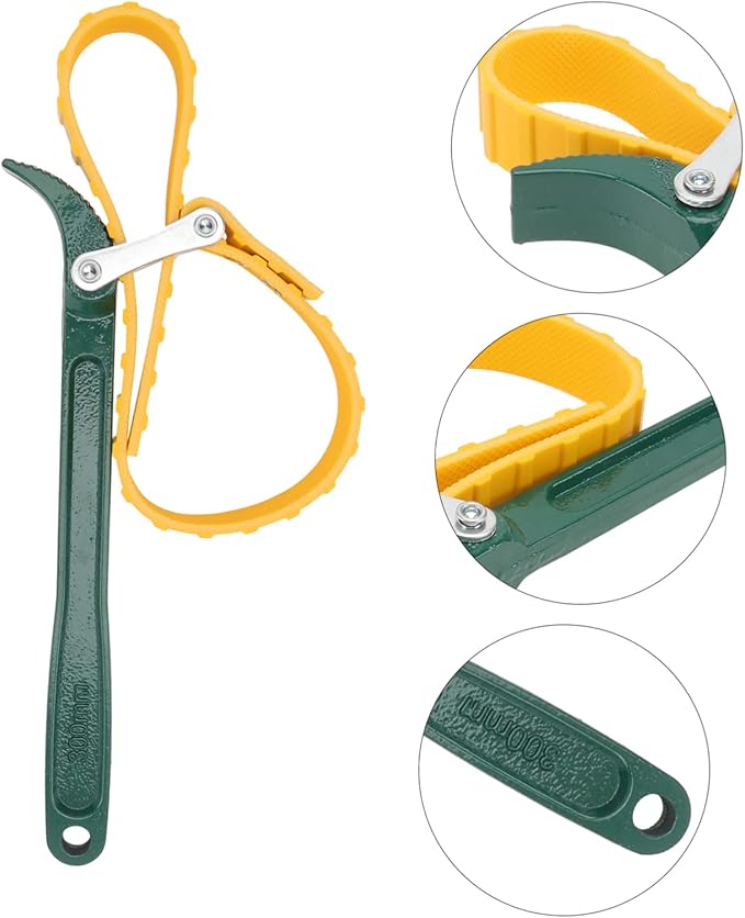 Tofficu 1Pc Non Skid Oil Filter Wrench Durable Belt Type Tool for Easy Removal of Oil Filters Tight Spaces Compatible with Cars Trucks and Farm Equipment