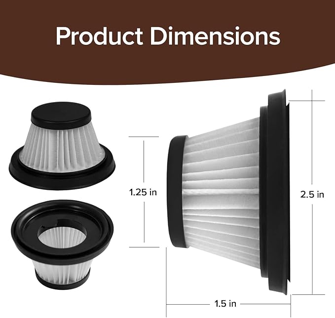 Horsepower Duck Replacement filters for Handheld Portable Vacuum, AS SEEN ON TV, Helps Remove Dust, and Allergens, and helps Keep your Duck Working its Best (Vacuum Not Included)