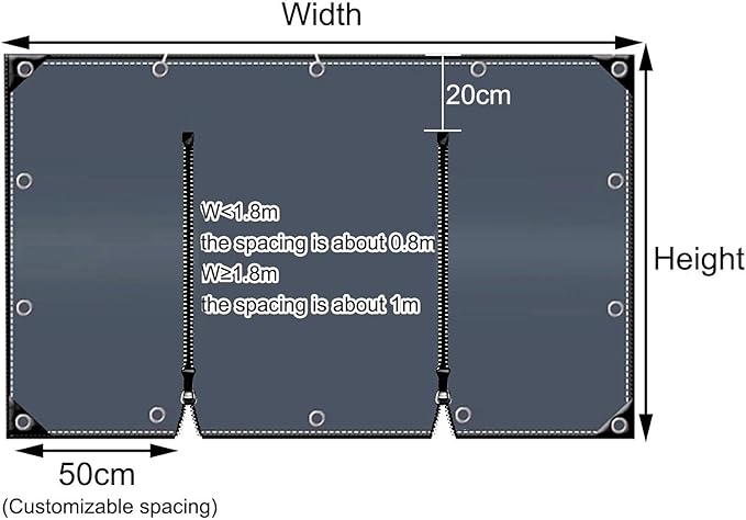 Curtain Patio Enclosure with Zippe, Heavy Duty PVC Transparent Tarpaulin Side Panels, Outdoor Clear Tarp Curtains for Porch, Pergola, Gazebo, Balcony, Patio(1.8x2.5m)