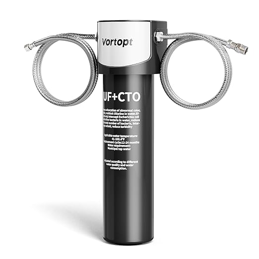 Vortopt Replacement Filter for Q5-UF & Q6-UF Under Sink Water Filter - 19K Gallons NSF/ANSI 42 Certified Water Filter System, 0.01μm Filtration Reduces Baçtёria, Lead, Chlorine, Bad Taste & Odor