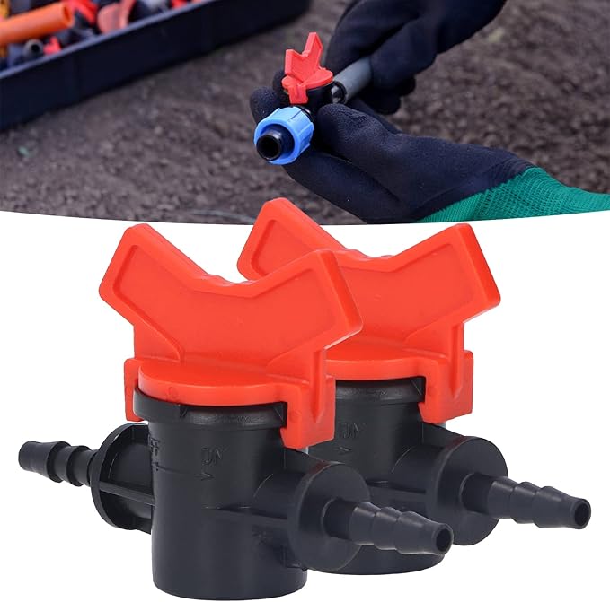 Regulator ABS Plastic Liquid Control Stop Valve for Domestic Water Pumps Solar Water Heaters Construction Sites 2PCS Straight Through Valve (4MM regulator)