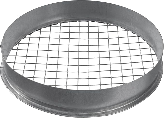 Repa Market 8 x 8 Inch Duct Cover – Galvanized Steel Round Duct Cap with Mesh Screen – HVAC Exhaust or Intake Vent – Exterior Pipe Air Outlet – Spiral Ventilation Ducting Metal End Plug