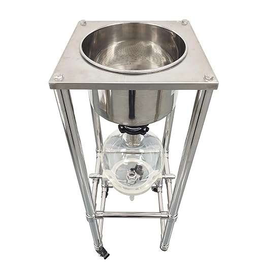10L Vacuum Buchner Funnel Filtering Kit Glass Vacuum Suction Filter with 304 Stainless Steel Buchner Funnel & Glass Filter Flask Negative Pressure Filtration for Lab Liquid-Liquid Extraction