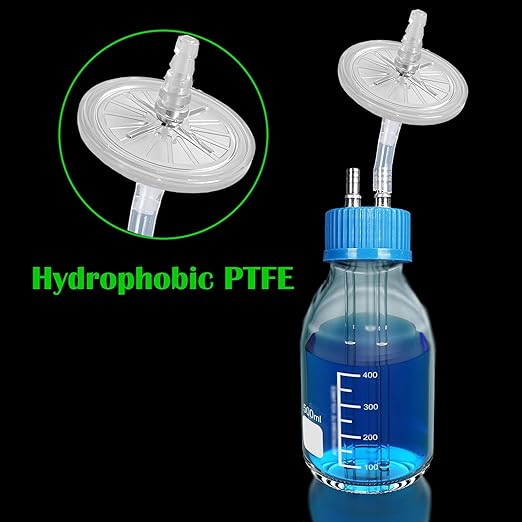 PTFE Venting Filter Disc - 50mm,0.2μm Individually Packed,Stepped Hose Barbs,(¼-½ in) Diameter,60 psi Maximum Operation Pressure (Pack of 1)