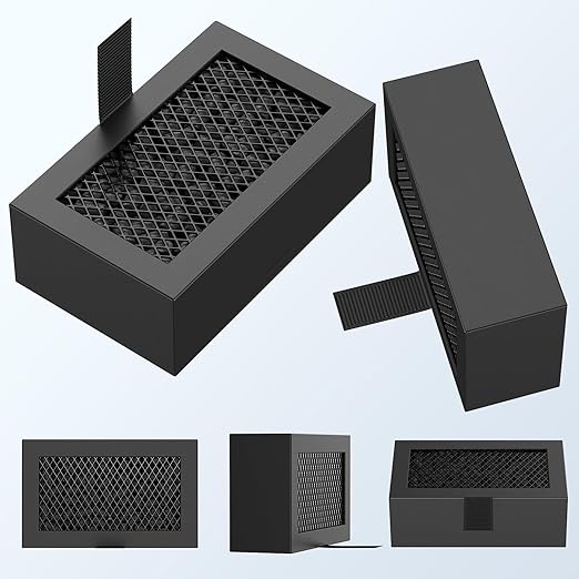 2 Pack Activated Carbon Air Filter Cartridge for Bamboo Lab X1/X1C/P1P/P1S 3D Printer, Replacement Carbon Filters for VOCs PM2.5 Odors, Black