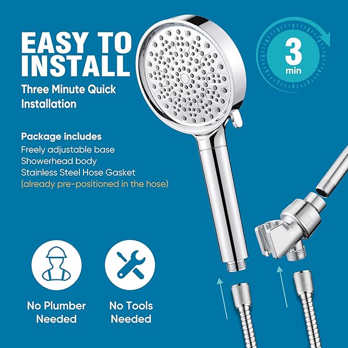 Cobbe Filtered Shower Head with Handheld, High Pressure 6 Spray Mode Showerhead with Filters, Water Softener Filters Beads for Hard Water - Remove Chlorine - Reduces Dry Itchy Skin, Chrome