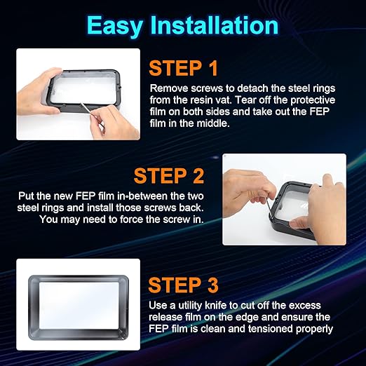 6PCS FEP Film 206x146x0.15mm for ANYCUBIC Photon, Photon S, Mono 4K, ELEGOO Mars 2 Pro, Mars 3, Mars 3 Pro, Phrozen Sonic Mini 4K, Creality Halot-one, LD-002H LCD 3D Printer Resin Fep Replacement