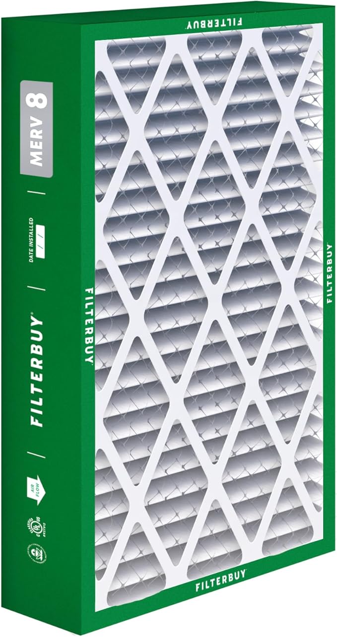 Filterbuy 16x28x6 Air Filter MERV 8 Essential Dust & Allergy Defense (2-Pack), Pleated HVAC AC Furnace Filters for AprilAire Space-Gard 401, 2400, & Lennox (Actual Size: 15.50 x 26.88 x 6.00)