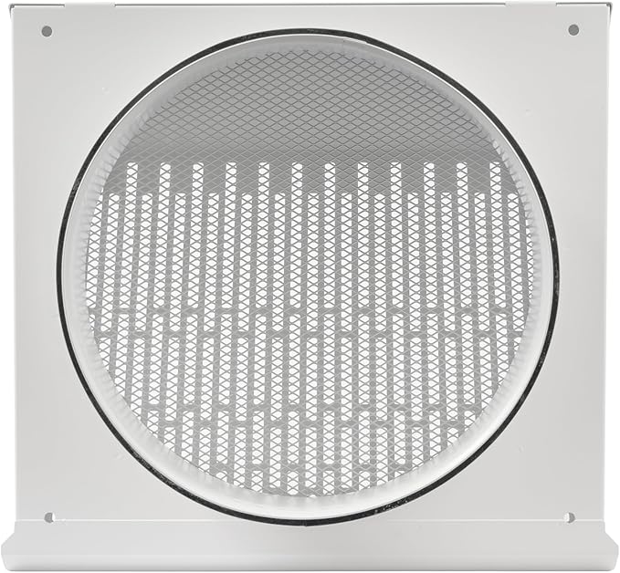 Vent Systems 10" Inch Exhaust Vent Cover with Rubber Gasket - White Galvanized Steel - Robust and Weatherproof Outdoor Air Exhaust Box - Duct or Surface Mounting - Rain and Snow Protection