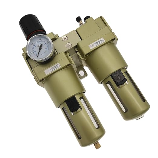 Air Filter Pressure Regulator Water/Oil Trap Separator Combo(0-145PSI),Air Tool Compressor Filter with Gauge AC5010-06/10(AC5010-06)
