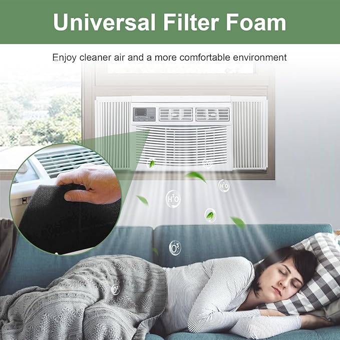 Air Filter Foam Sheet Material Replacement for UNI 12" x 24" x 3/8" 40PPI Coarse Foam Pad Pre Filter Media Washable, Cut to Fit Air Conditioner, Purifier, Aquarium (Black)