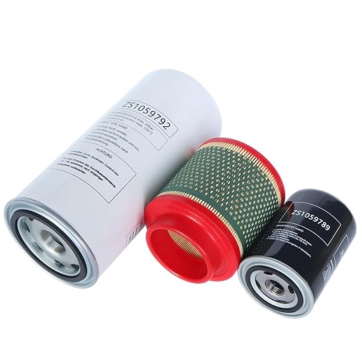 Filter Kit (ZS1059792 Air-Oil Separator + ZS1059789 Oil Filter + ZS1060579 Air Filter) Compatible with Air Compressor Replacement Part