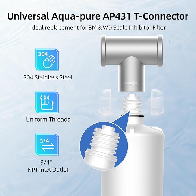 Whole House Scale Inhibitor, MIZUDO AP431 AP430SS Water Softener System, Prevent Scale Build Up On Hot water Heater, Pipes and Boilers