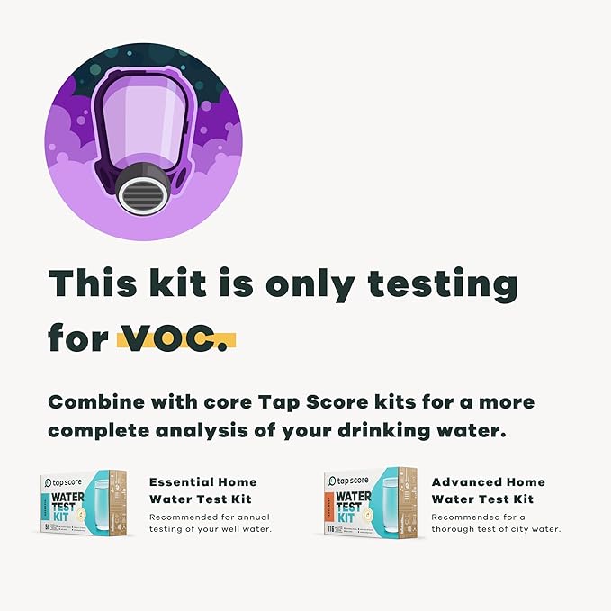 Tap Score Total Trihalomethanes and VOC Water Test Kit | Specialized EPA Certified Drinking Water Labs | #1 Best Home Water Test 2021-24 NYT Wirecutter | 100% Unbiased