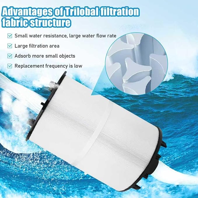 27002-0100S Pool Fliter Cartridges Replacement Compatible with Sta-rite 27002-0100S Pool PLM100 and System 2 Modular Media and Spa D.E. Filter, with Air Bleed Assembly, 100 sq.ft